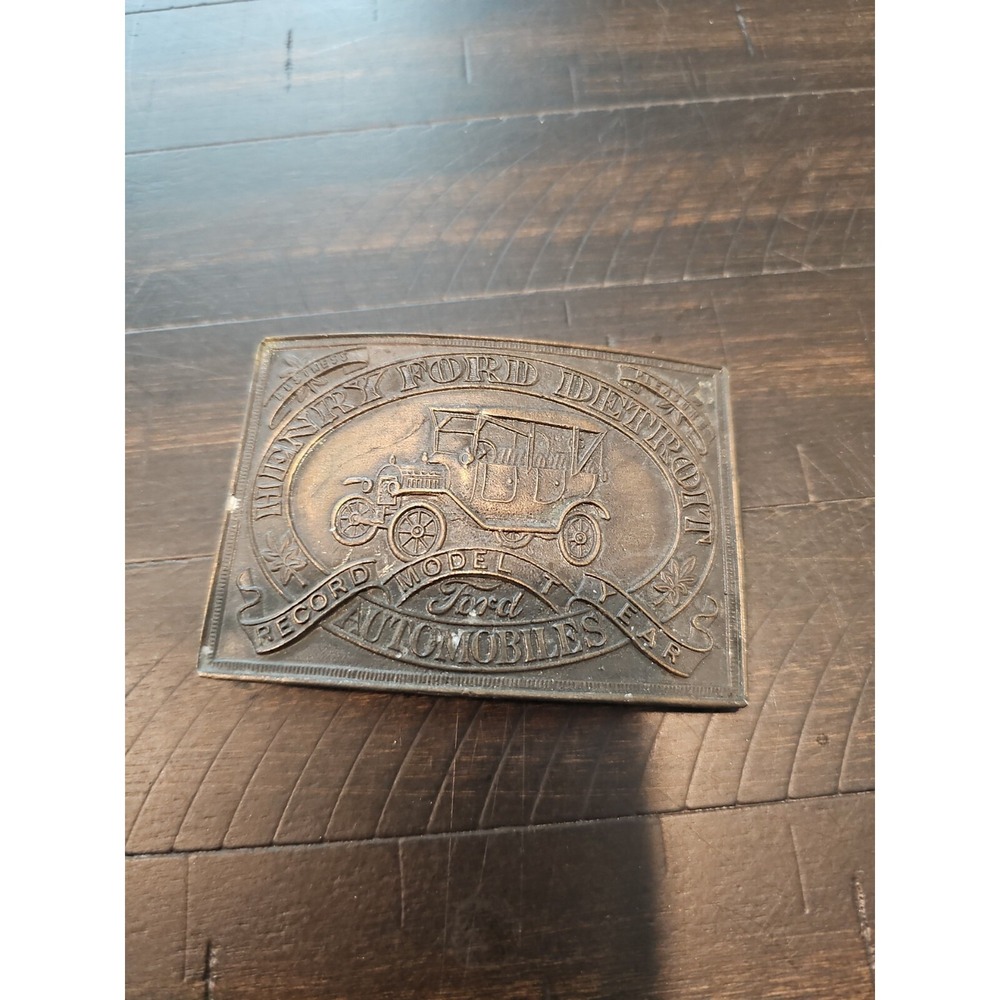 Henry Ford Vintage Belt Buckle Detroit Bronze Model T